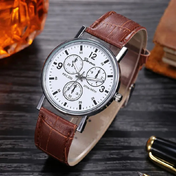 Classic Quartz Wristwatch – Leather Band (Men & Women)