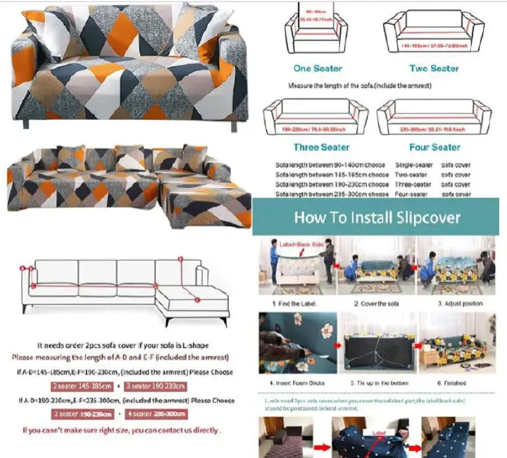 Sofa Slipcover Set – Stretch Fabric Sofa Covers (1/2/3 Seater)