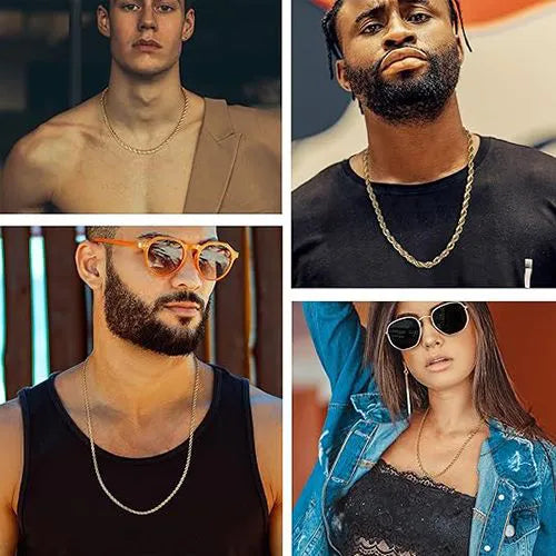 5mm Rope Chain Necklace – Silver Twist Stainless Steel