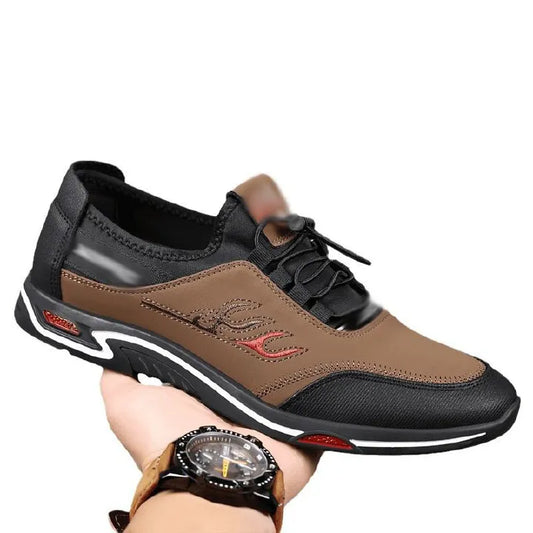 Freyr Men's shoes sports shoes Boys Athletic running shoes students fashion sneakers Driving shoes walking shoes gym shoes sneakers brown +black shoes