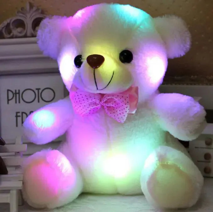 Fashion boy Dolls Lovely Soft LED Colorful Glowing Teddy Bear Stuffed Plush Toy Gifts