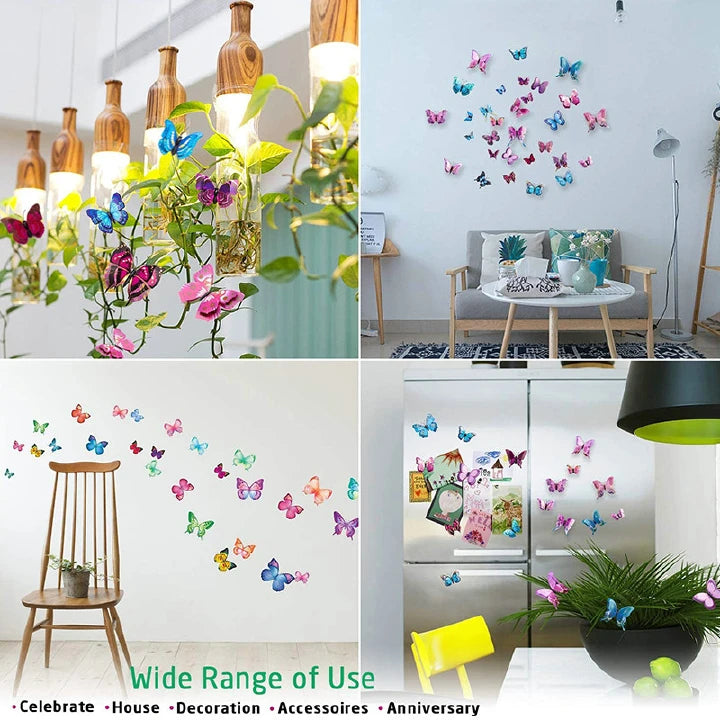 12PCS Cute 3D Butterfly Wall Stickers – PVC Home Decor