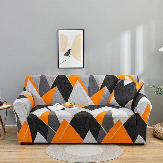 Stretch Plaid Sofa Slipcover – Elastic Geometric Couch Cover
