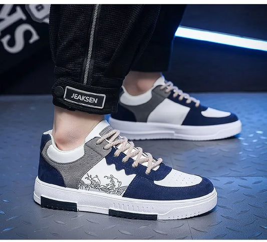 ASSKLO Large Size 40-46 sneakers Men's Shoes Breathable Little White Shoes Fashion Versatile Thick Sole Sports and Casual Board Shoes Flat shoes