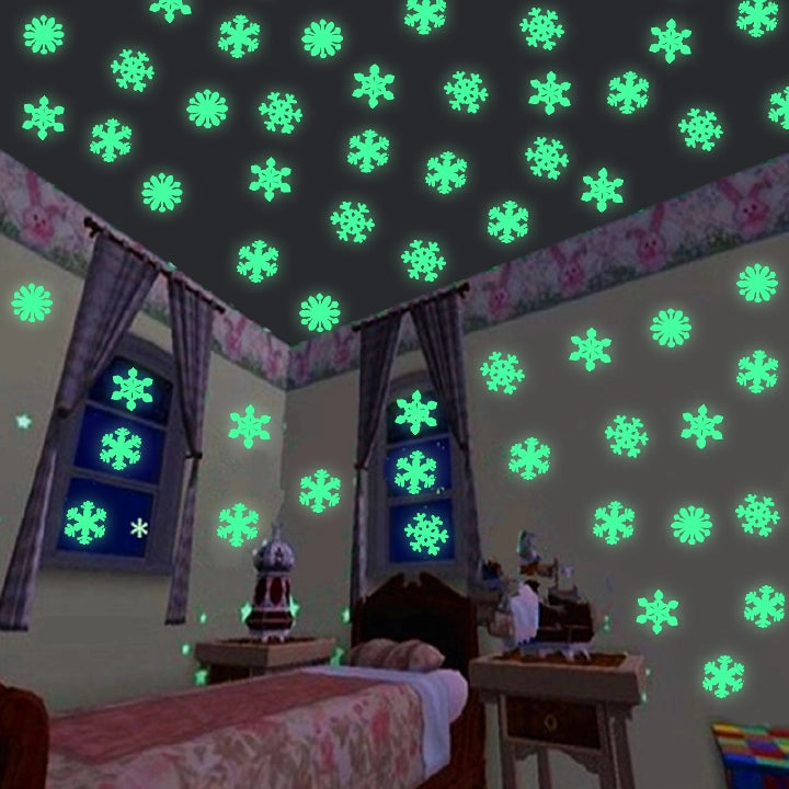 Home Decor Luminous Snowflake Wall Stickers – Glow in the Dark Decals