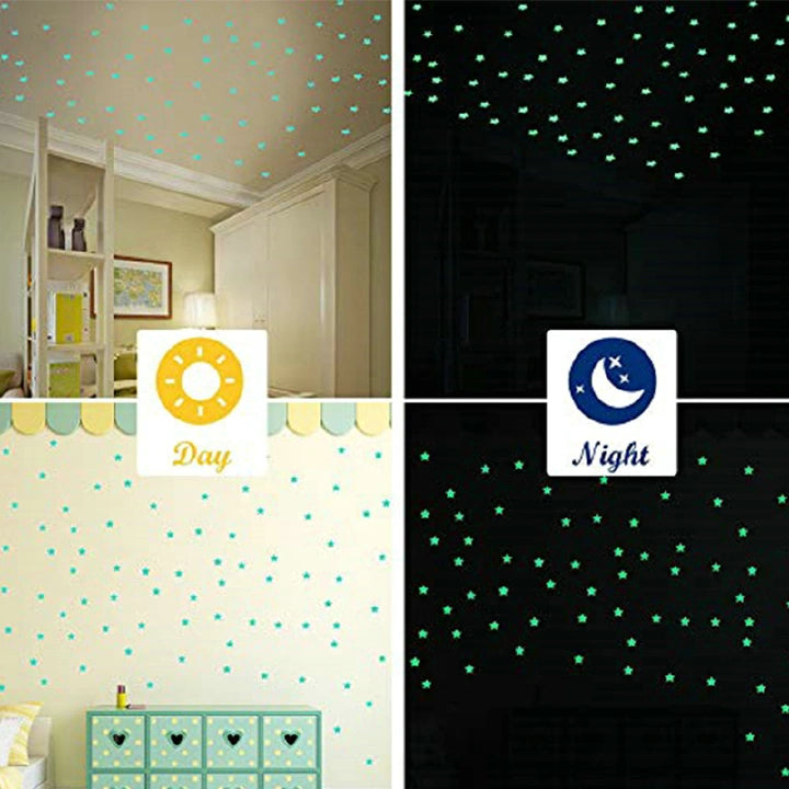 100PCS Luminous Glow Stars Wall Stickers – Kids Bedroom Home Decor