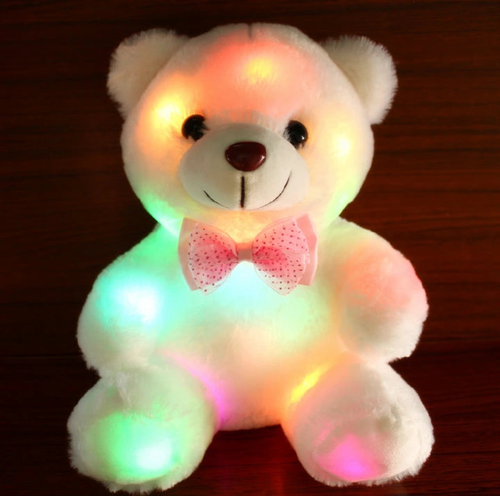 Local fast delivery New Arrival boy Dolls Lovely Soft LED Colorful Glowing Teddy Bear Stuffed Plush Toy Gifts For Birthday girl baby toy