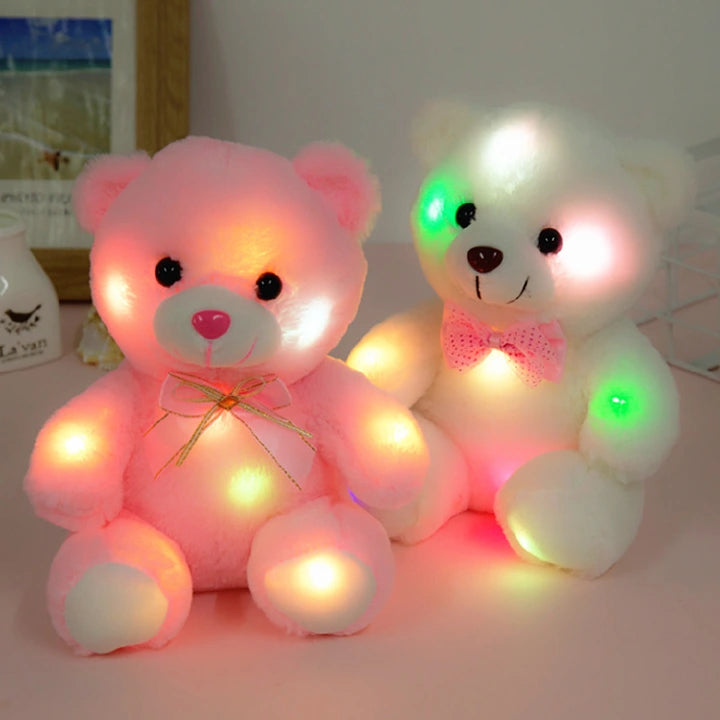 Local fast delivery New Arrival boy Dolls Lovely Soft LED Colorful Glowing Teddy Bear Stuffed Plush Toy Gifts For Birthday girl baby toy