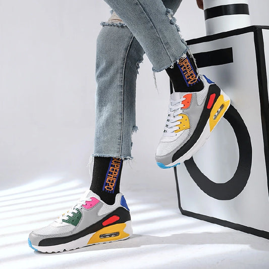 Air Cushion Men's Running Shoes – Breathable Mesh Sneakers (EU40–EU45)