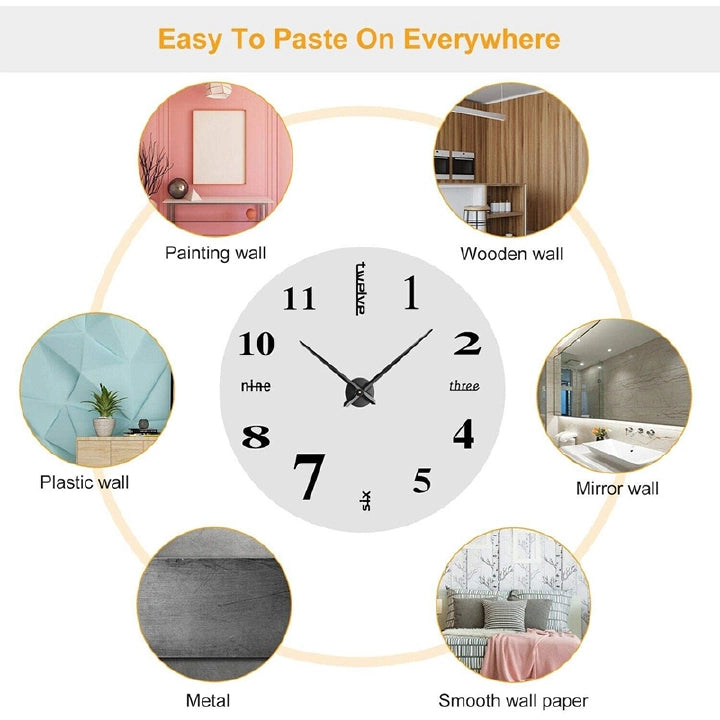 DIY 3D Mirror Wall Clock – Living Room Home Office Decor