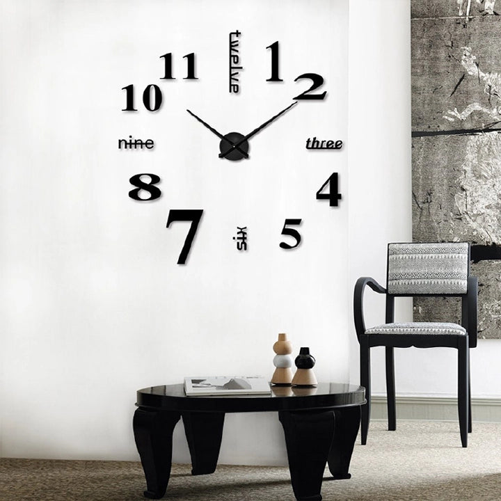 DIY 3D Mirror Wall Clock – Living Room Home Office Decor