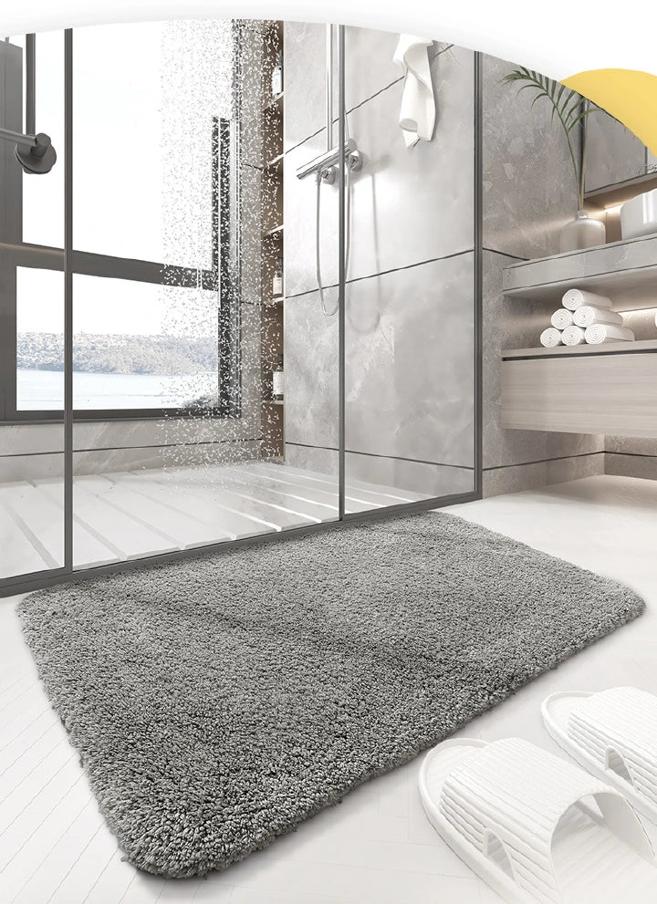 Extra Thick Chenille Bathroom Mat – Pile Fiber Carpet (Anti-Slip)