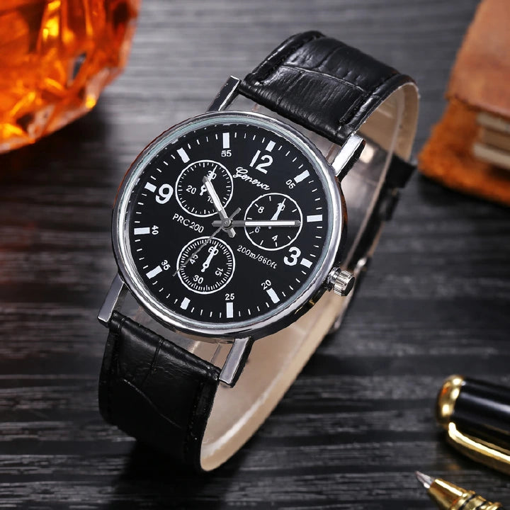 Classic Quartz Wristwatch – Leather Band (Men & Women)