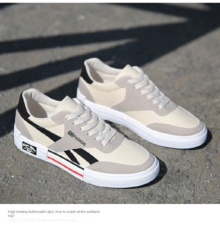 New men's shoes Breathable canvas shoes board shoes casual shoes student men's shoes Sneakers white shoes