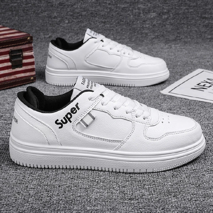 Men's White Running Sneakers – Casual Outdoor Student Shoes (EU40–EU44)