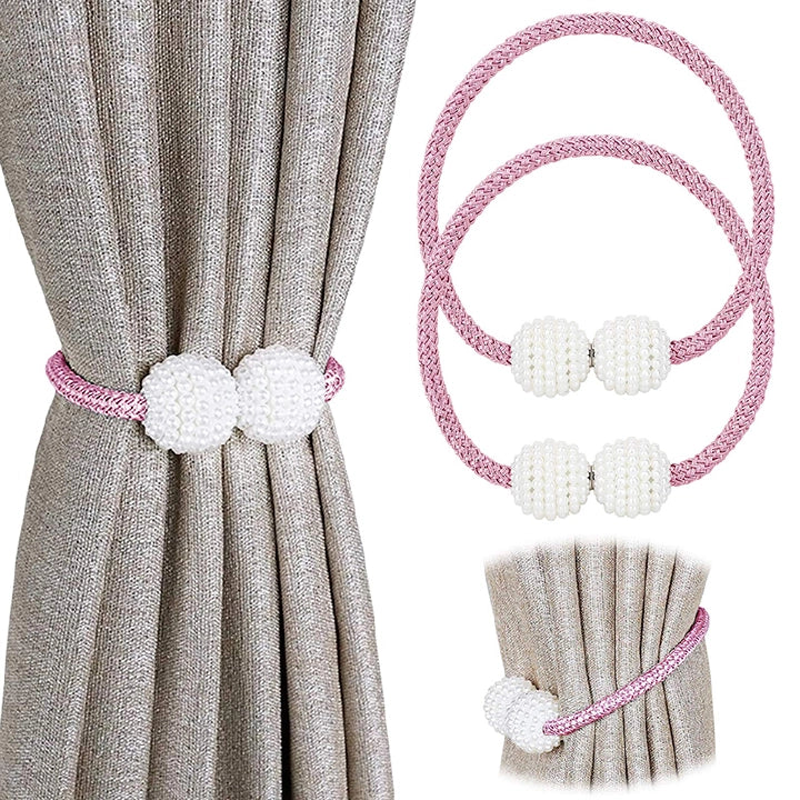 Magnetic Curtain Tiebacks – Pearl Curtain Holdbacks (Pair)
