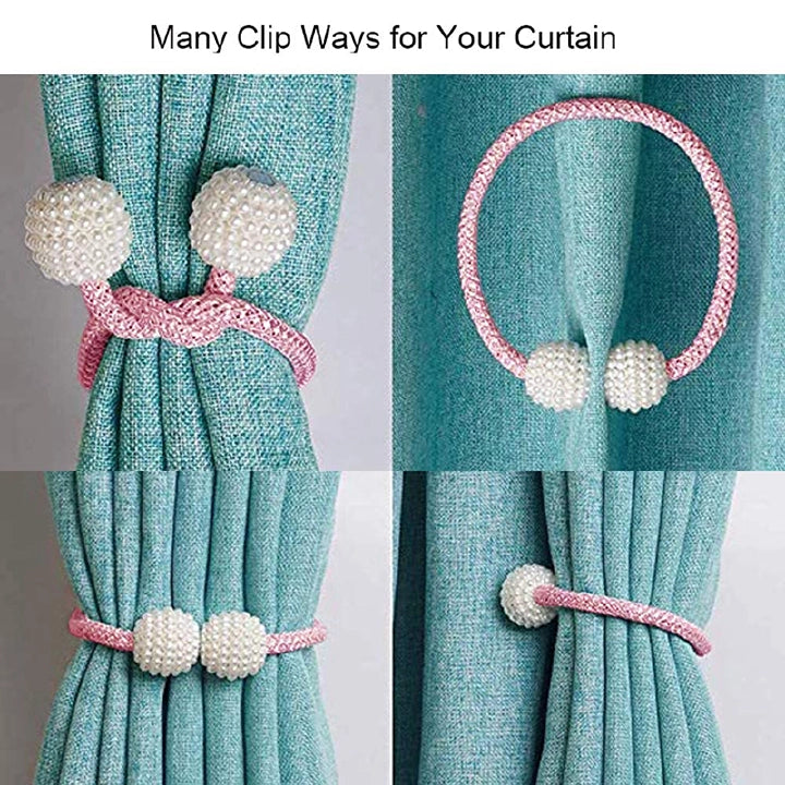 Magnetic Curtain Tiebacks – Pearl Curtain Holdbacks (Pair)