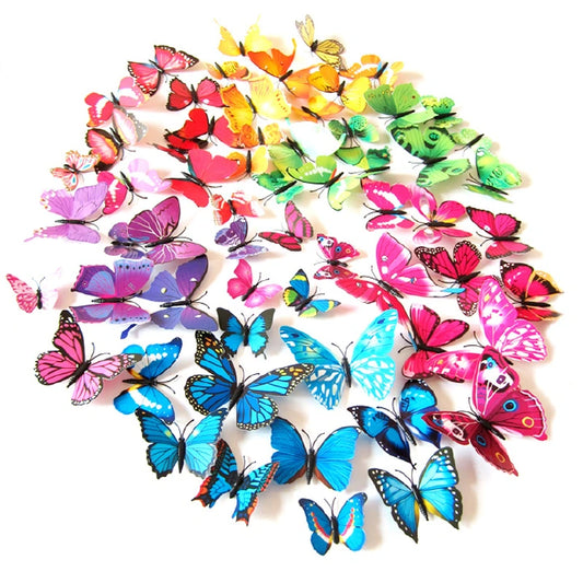 12PCS 3D Butterfly Rainbow Wall Stickers – PVC Decals