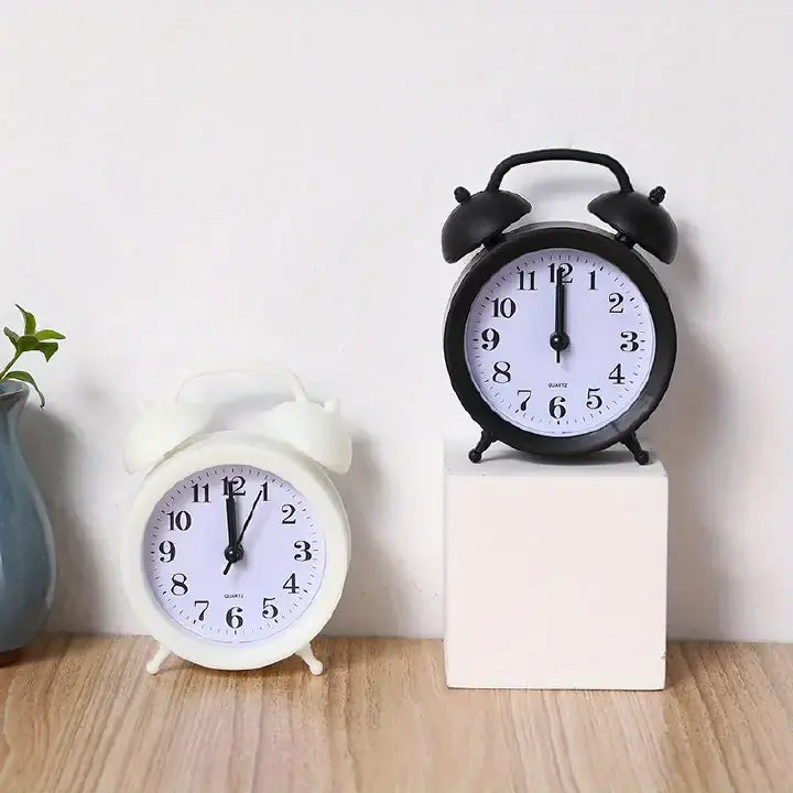 Quartz Alarm Clock – Double Bell Desk/Table Clock (Analog)