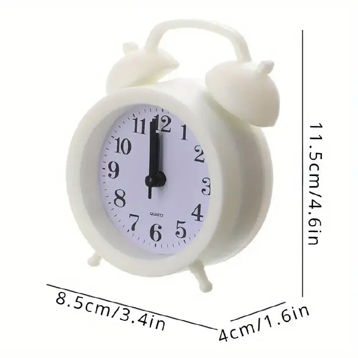 Quartz Alarm Clock – Double Bell Desk/Table Clock (Analog)