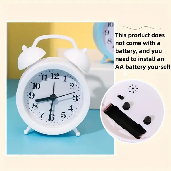 Quartz Alarm Clock – Double Bell Desk/Table Clock (Analog)