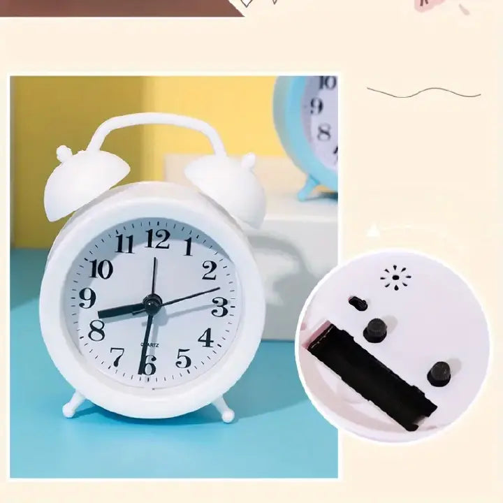 Quartz Alarm Clock – Double Bell Desk/Table Clock (Analog)
