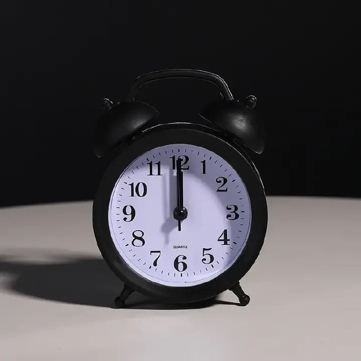 Quartz Alarm Clock – Double Bell Desk/Table Clock (Analog)