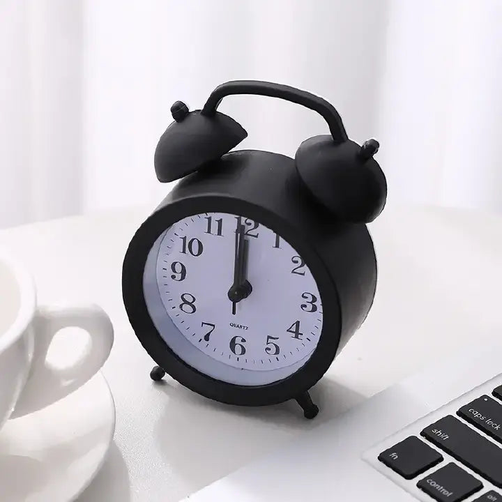 Quartz Alarm Clock – Double Bell Desk/Table Clock (Analog)