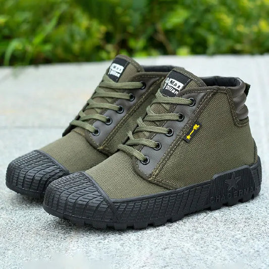 SXCHEN Men Shoes Boots Ankle Bootie New Jiefang Shoes, High-Top Canvas Shoes, Construction Site Work Shoes, Farmland Labor Protection Shoes, Breathable Rubber Shoes, Boots