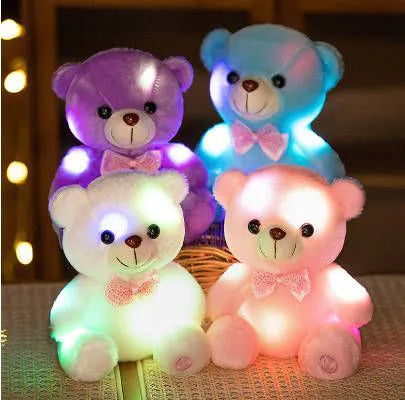 Girl baby toy Boy Dolls Lovely Soft LED Colorful Glowing Teddy Bear Stuffed Plush Toy Gifts For Birthday Fast delivery within 1-5 days