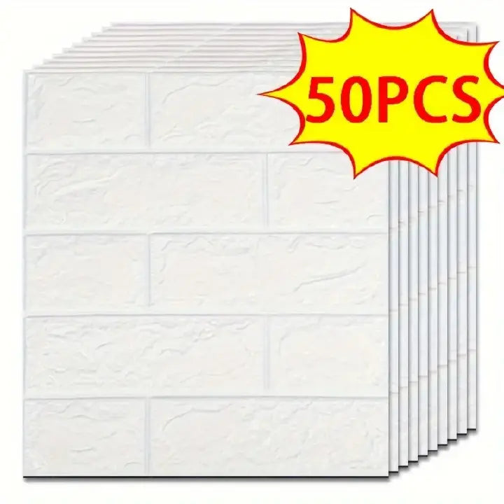 20PCS 3D Foam Wall Panels – Self Adhesive Brick Wallpaper