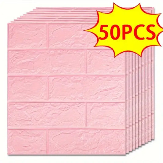 20PCS 3D Foam Wall Panels – Self Adhesive Brick Wallpaper