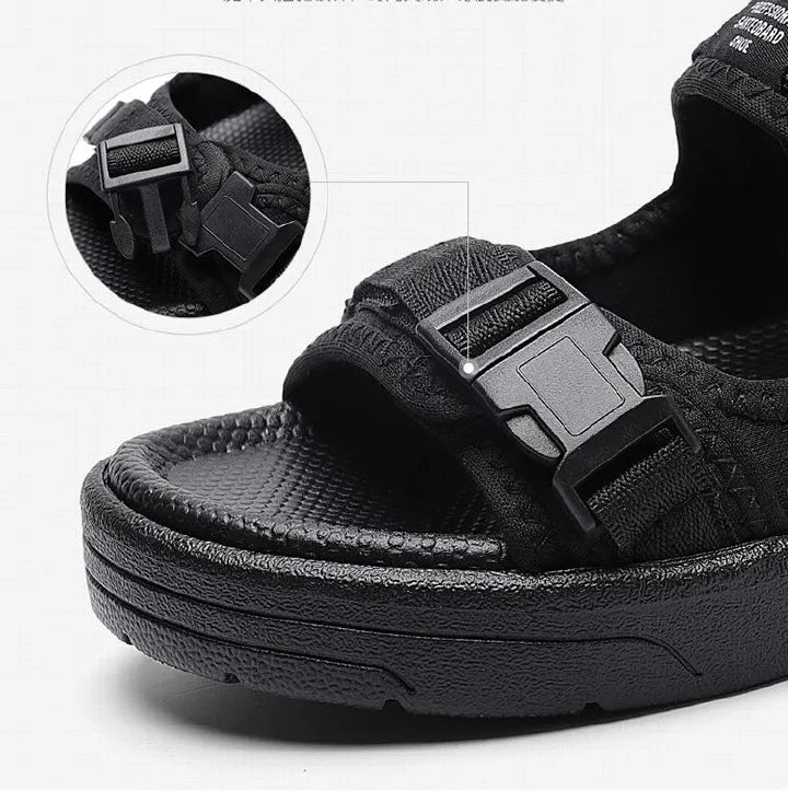 Men's sports sandals comfortable sneakers gentlemen's shoes breathable and anti-slip black