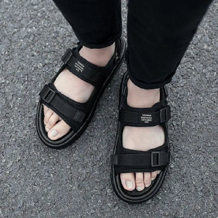 Men's sports sandals comfortable sneakers gentlemen's shoes breathable and anti-slip black