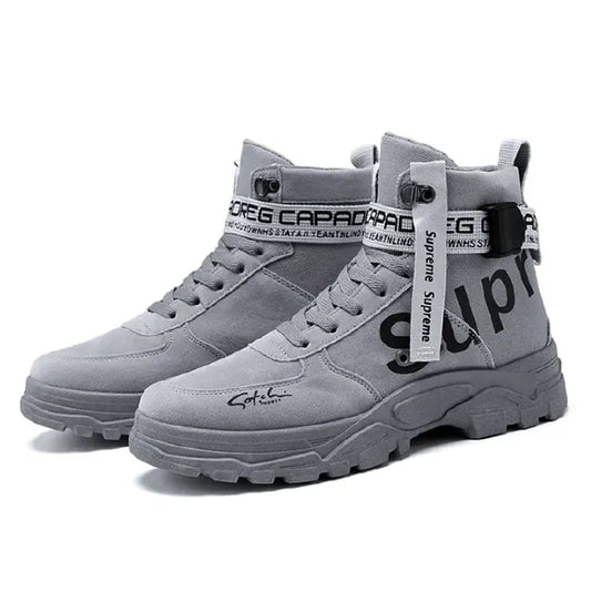 SXCHEN New Men’s Shoes Martin Boots Trendy Shoes High-top Tooling Boots Wild Trend Plus Boy Fashion Sneakers Basketball Shoes Run Sports Mountaineering Casual Outdoor Trave Men's Shoes Air Force