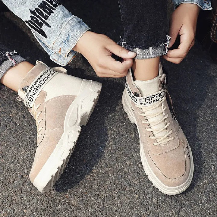 SXCHEN New Men’s Shoes Martin Boots