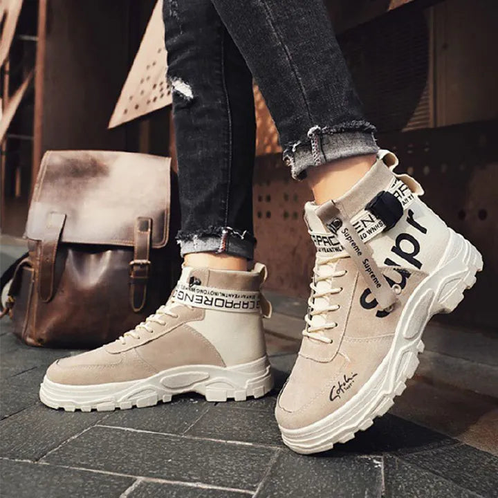 SXCHEN New Men’s Shoes Martin Boots