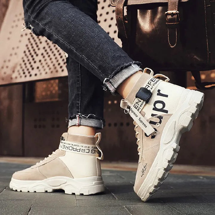 SXCHEN New Men’s Shoes Martin Boots