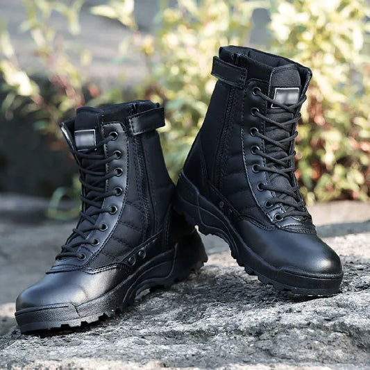 SHJO Men's Shoes Boots Ankle Bootie Jungle Boots, Hiking Boots, Desert Boots, Combat Boots, Tactical Boots, High Top Short Boots Black Boy Military shoe