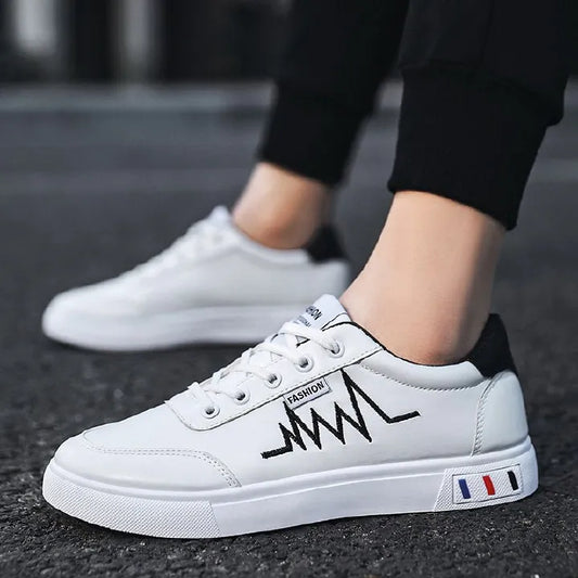 New arrival Leather Sneakers Sports shoes Men's Shoes Rubber shoes Skate shoes Walking shoes Versatile casual sneakers white#2
