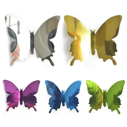 12PCS 3D Butterfly Mirror Wall Stickers – Removable Decor Decals