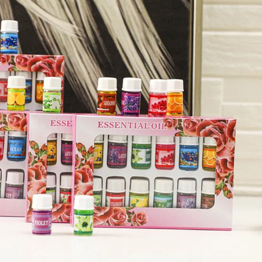 12PCS Essential Oil Set – Diffuser & Humidifier Aromatherapy Scents