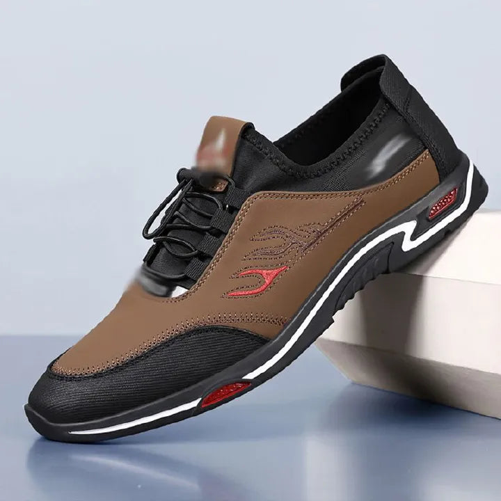 Freyr Men's shoes sports shoes Boys Athletic running shoes students fashion sneakers Driving shoes walking shoes gym shoes sneakers brown +black shoes