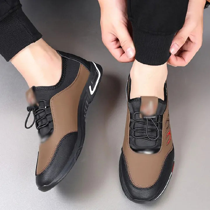 Freyr Men's shoes sports shoes Boys Athletic running shoes students fashion sneakers Driving shoes walking shoes gym shoes sneakers brown +black shoes