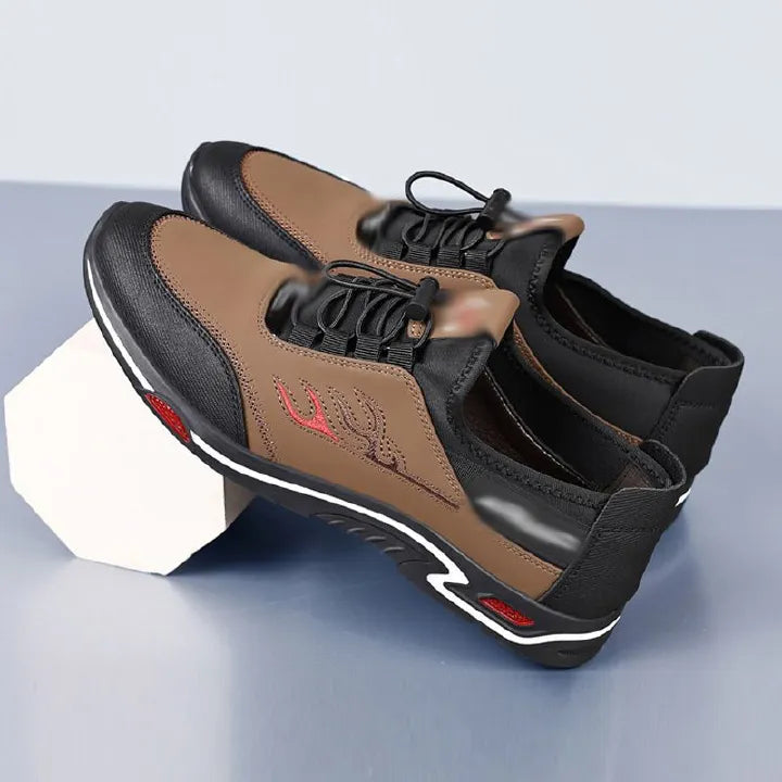 Freyr Men's shoes sports shoes Boys Athletic running shoes students fashion sneakers Driving shoes walking shoes gym shoes sneakers brown +black shoes