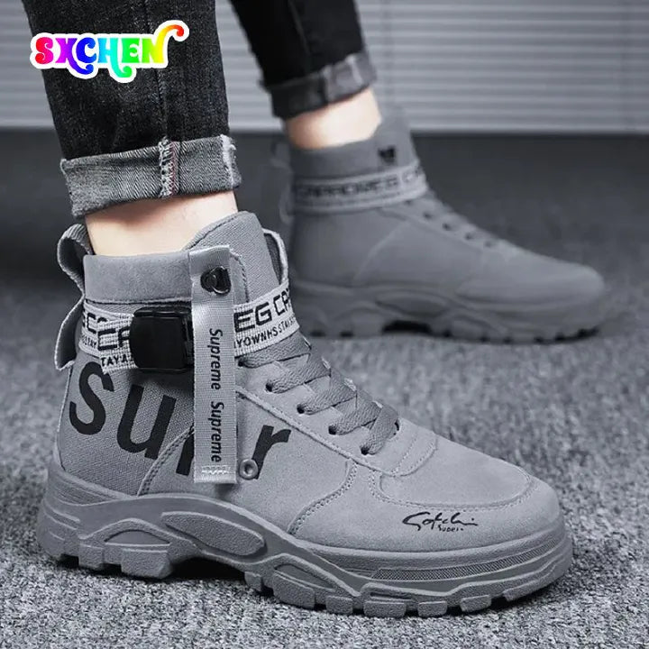 SXCHEN New Men’s Shoes Martin Boots