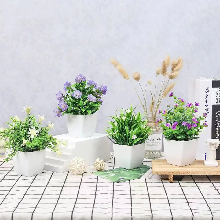 Artificial Flowers with Plastic Pots