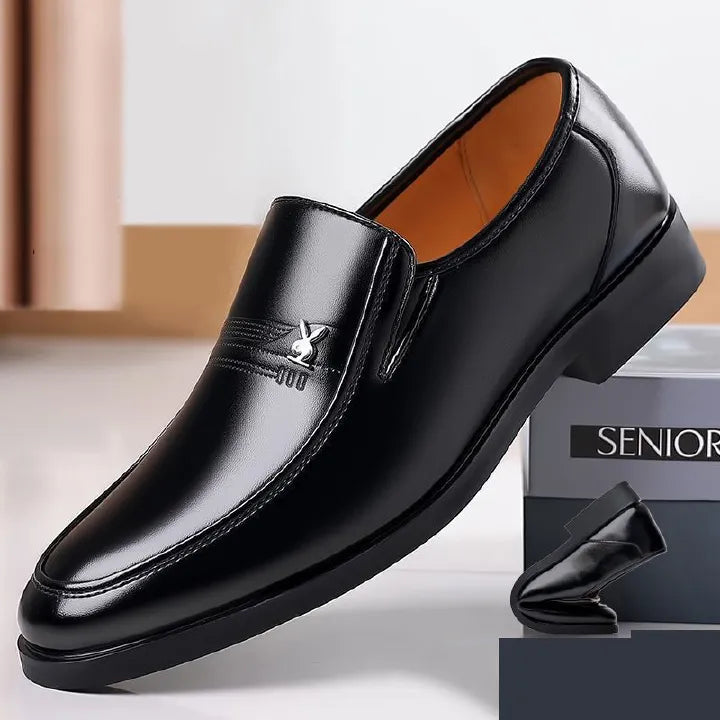 LifeCare Men's Black Oxford Dress Shoes – Slip-On Business & Formal Loafers (EU40–EU44)