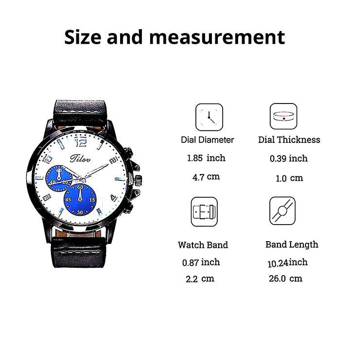 Men’s 6pcs Luxury Gift Set – Watch, Sunglasses, Belt, Wallet, Pen & Keychain
