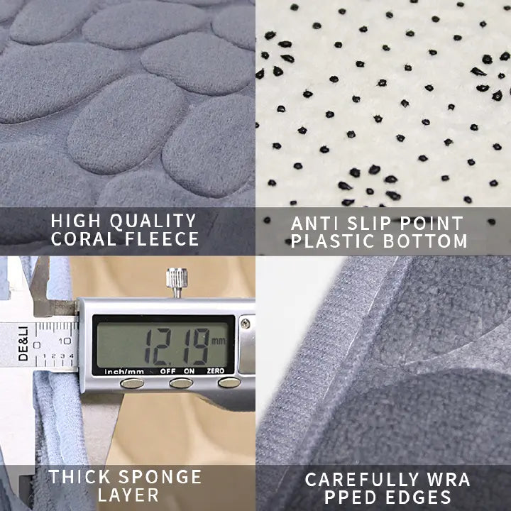 Pebbles Memory Foam Floor Mat – Absorbent Anti-Slip Door/Bathroom Rug